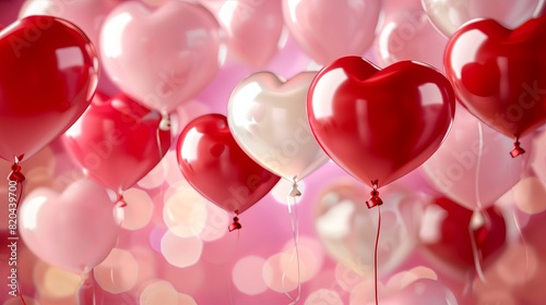 Valentine Themed Balloons: A Celebration of Love with Heart-Shaped Designs - Wedding, Birthday, Party Background