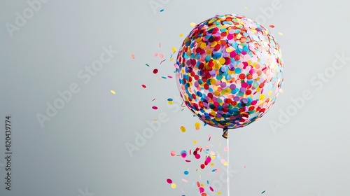 Vibrant Confetti-Filled Balloon Ready to Pop - Festive Celebration Concept with Colorful Decorations