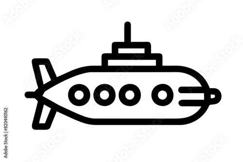 submarine icon  vector silhouette illustration