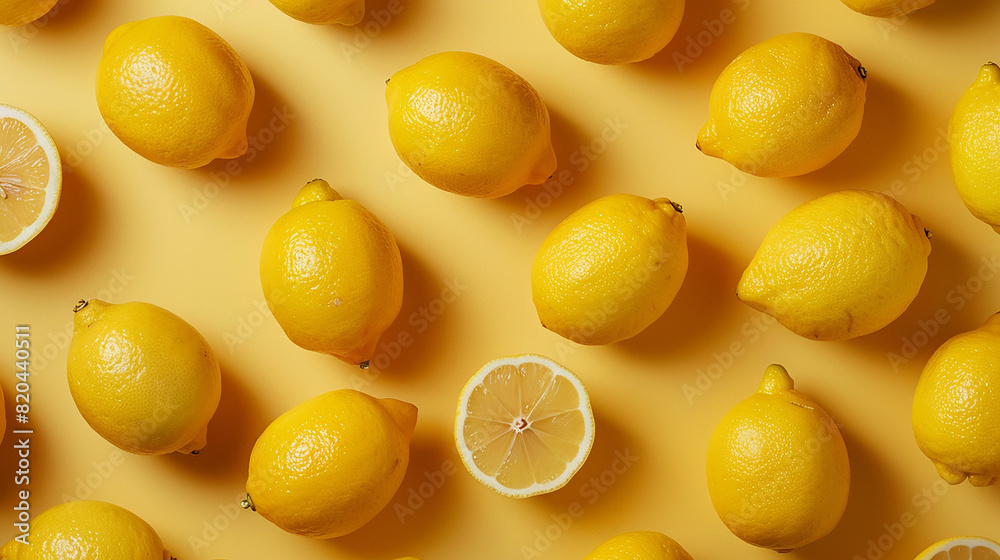 fresh yellow lemons flat lay fresh yellow lemons flat lay