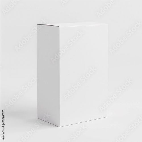 white paper box mock up on white background