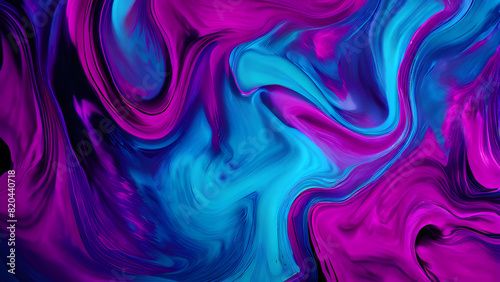 Abstract purple and pink swirling pattern on a fluid, silky texture in a vibrant artwork, Dynamic gradient backgrounds infusing energy and vitality into every frame with their indigo color palettes