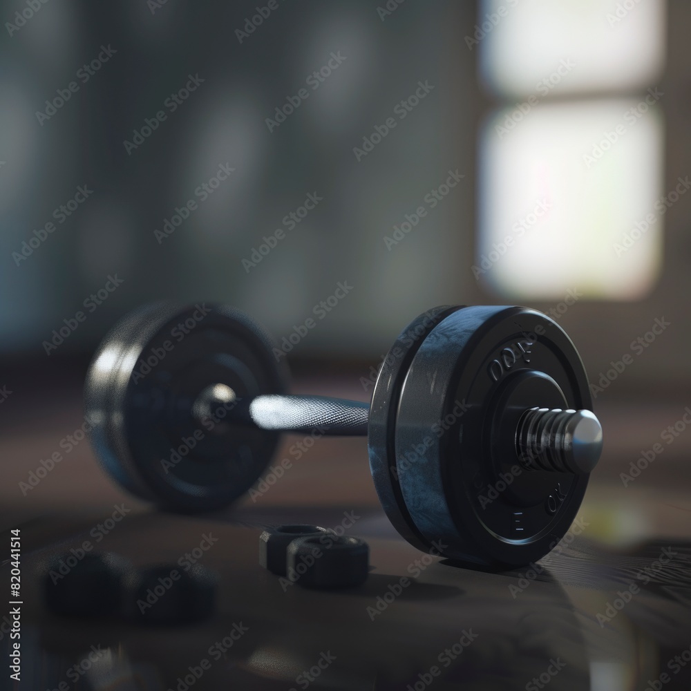 A black and silver dumbbell with the numbers 0 on it A black and silver dumbbell with the numbers 0 on it