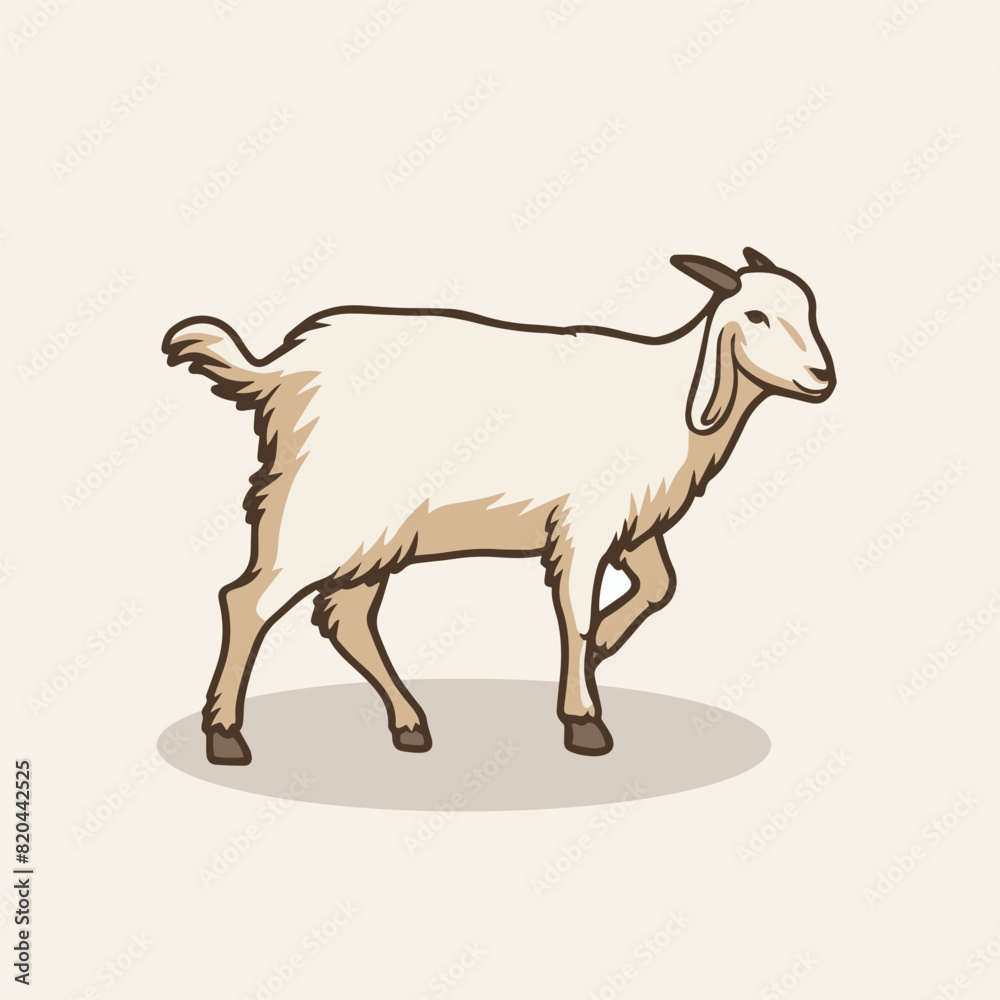 Fototapeta premium Eid Al Adha Mubarak Goat Hand Drawing Vector Illustration