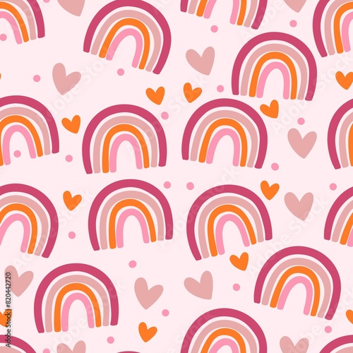 seamless pattern with rainbows 
