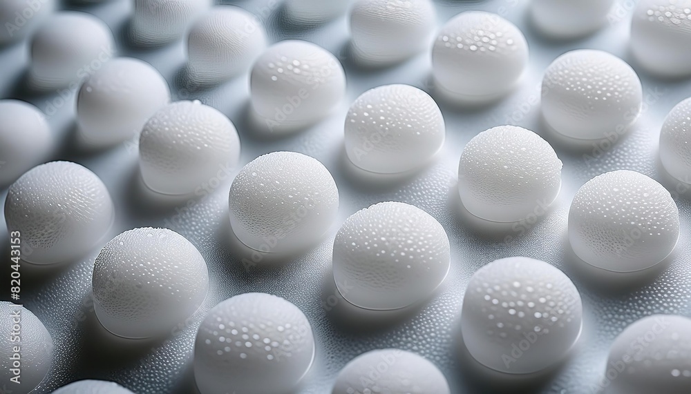 White Dew-Covered Spheres in Formation White Dew-Covered Spheres in Formation