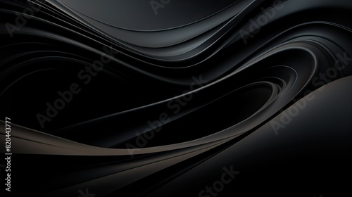 Elegant Abstract Flowing Curves Background in Black and Gray, creating a sleek and modern design