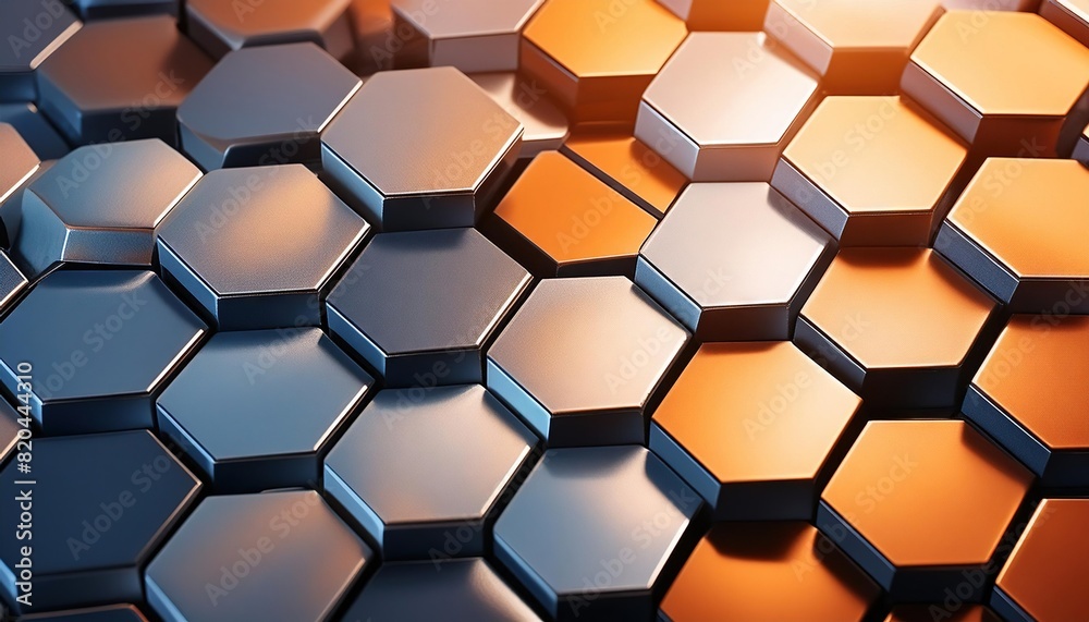 Hexagonal Metallic Grid Pattern Background Hexagonal Metallic Grid Pattern Background
