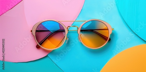Pastel Sunglasses Serenade  Fashionably Cool on a Soft Background
