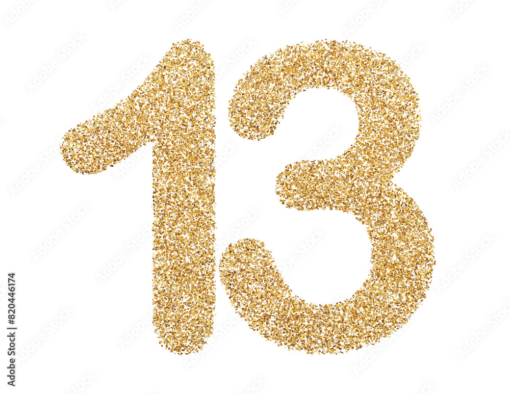 Gold glitter number 13 Gold glitter number 13