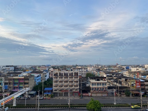 Atmosphere in the early morning of Mahachai city city center area Samut Sakhon Province photo