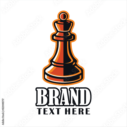 Chess logo, design element for championship, tournament, chess club, business card, high quality vector illustration