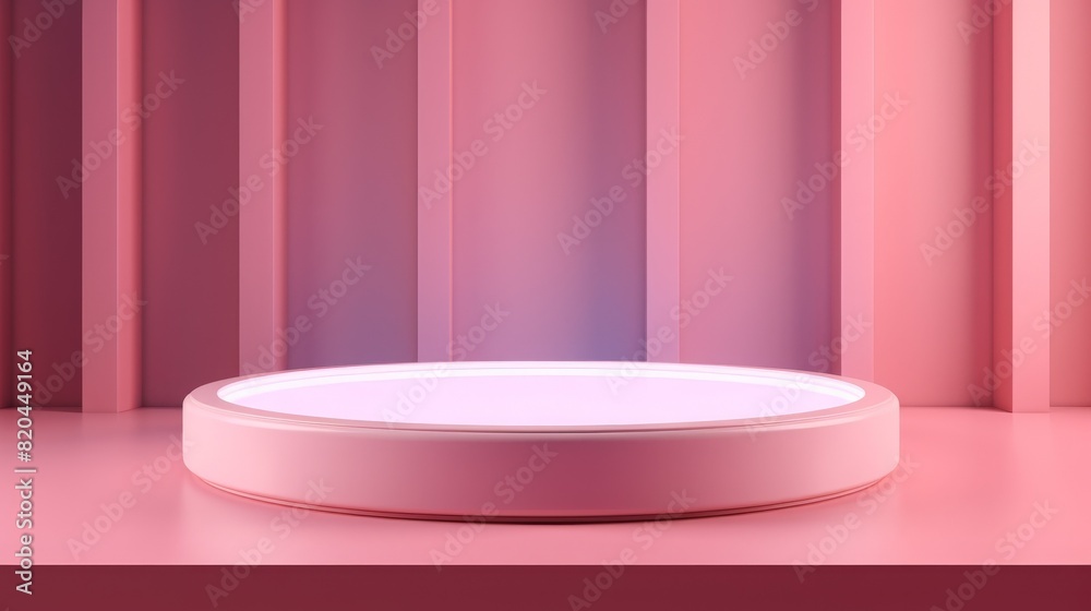 Empty pink podium with abstract geometric background, perfect for showcasing products, minimalistic design, ing. Empty pink podium with abstract geometric background, perfect for showcasing products, minimalistic design, ing.
