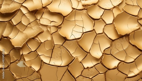 Golden Texture Of Cracked Dried Earth photo