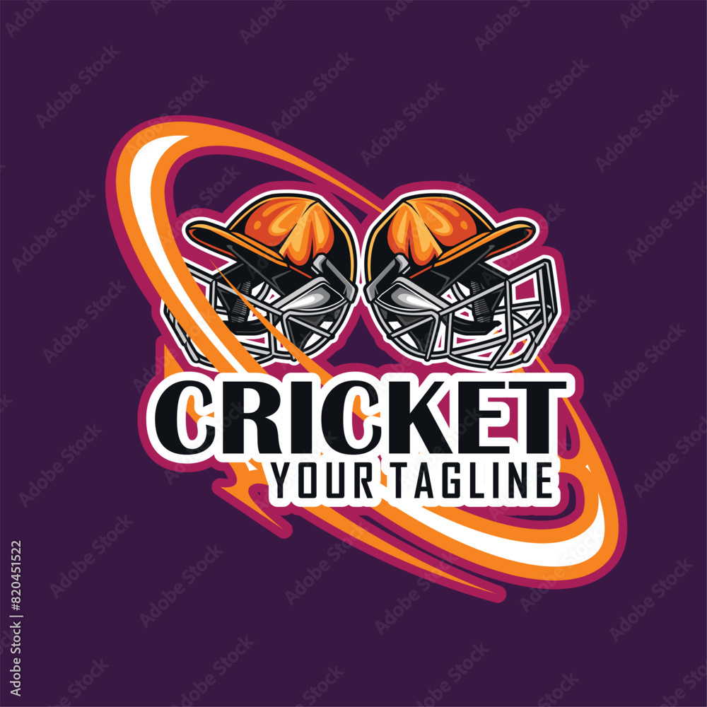 Obraz premium Cricket sport team logo vector illustration