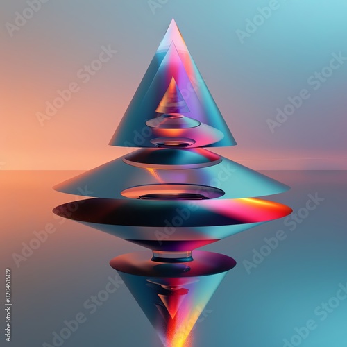 Frustum Abstract background A portion of a cone or pyramid that remains after its top is cut off photo