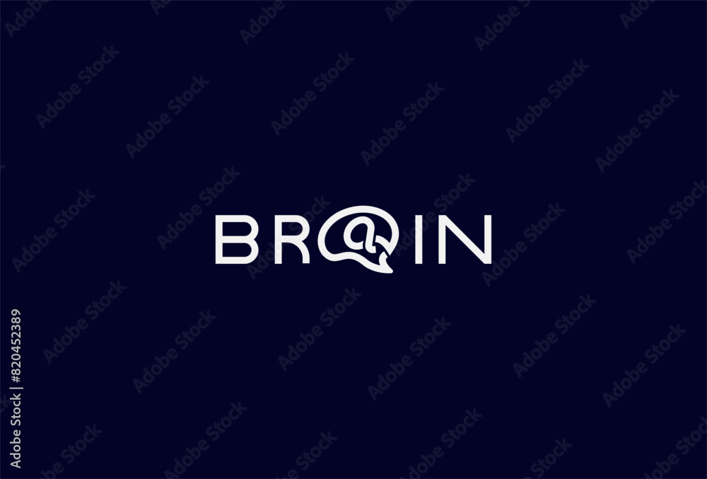 Brain Logo, letter A with brain icon combination in text Brain typography logo, vector illustration Brain Logo, letter A with brain icon combination in text Brain typography logo, vector illustration