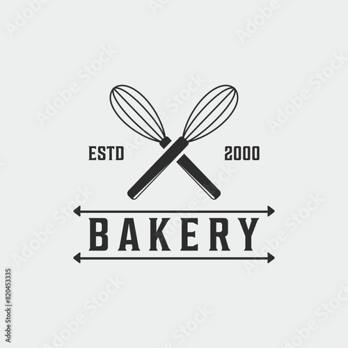 egg beater of bakery vintage logo simple minimalist vector illustration template icon graphic design