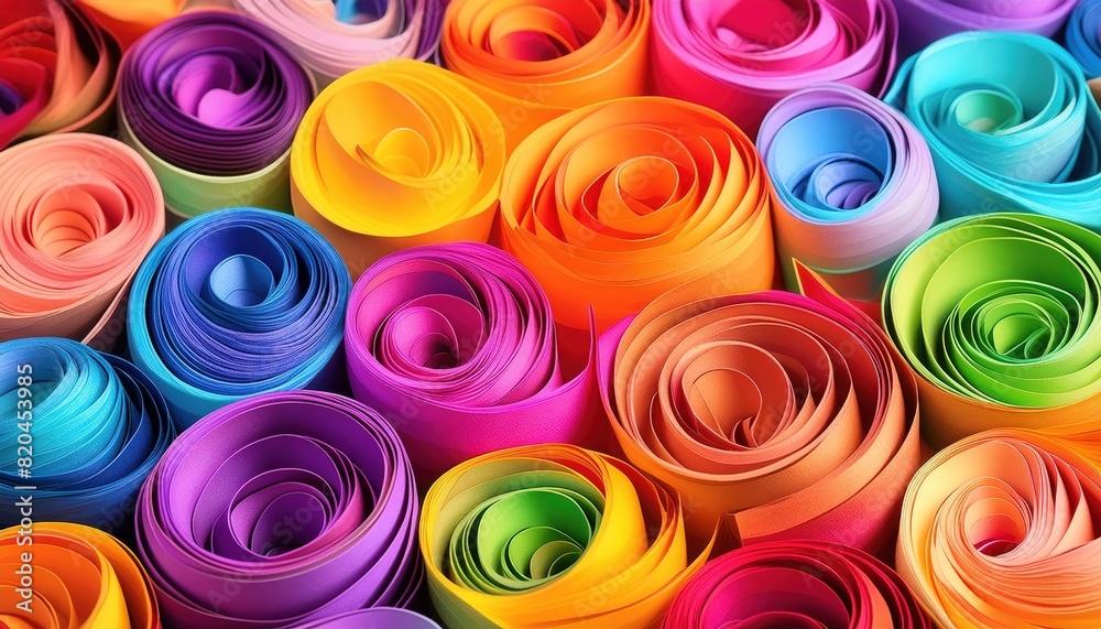 Colorful Rolled Paper Artistic Patterns Colorful Rolled Paper Artistic Patterns