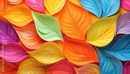 Wallpaper Mural Colorful Paper Leaves Art Design Torontodigital.ca