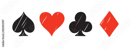 Doodle Card suit logo icon sign. Hand drawn symbol