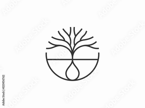 Oil Tree logo design vector template