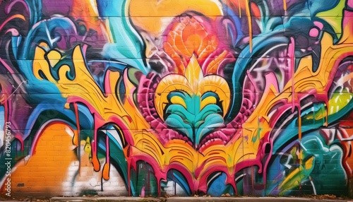 Colorful Abstract Street Art Mural Wall