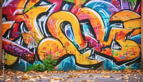 Colorful Urban Graffiti Wall Art Mural