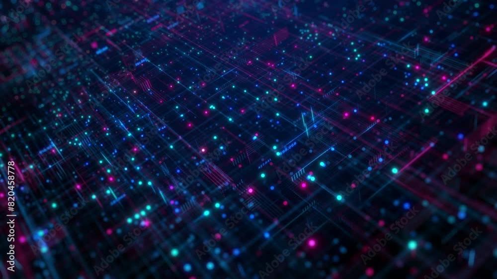 Digital grid with glowing data points, Abstract digital grid featuring glowing blue and pink data points, representing advanced technology and network connections. Technology data network background. Digital grid with glowing data points, Abstract digital grid featuring glowing blue and pink data points, representing advanced technology and network connections. Technology data network background.