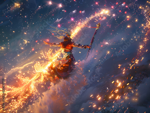 Fiery Wukong: Monkey King's Spectacular Fireworks Ride