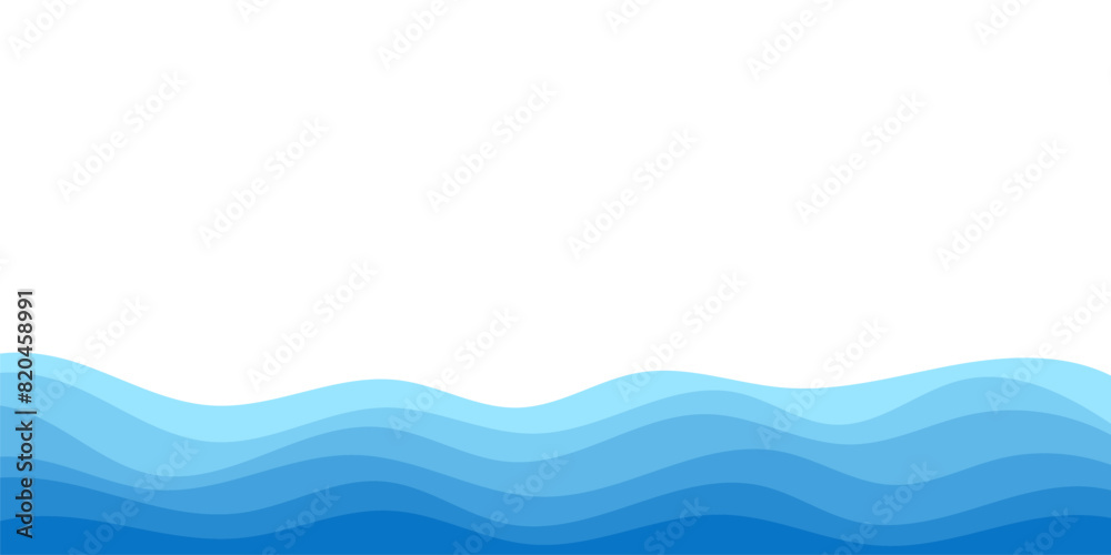 Fototapeta premium Background vector illustration of blue ocean wave layers