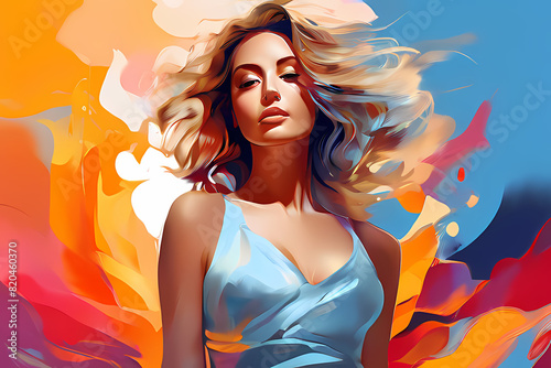 blonde woman with dress, beautiful
