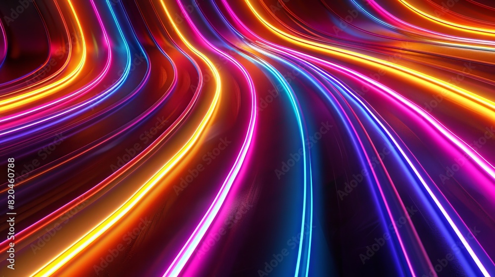 3d Render Abstract Background With Colorful Neon Line 3d Render Abstract Background With Colorful Neon Line
