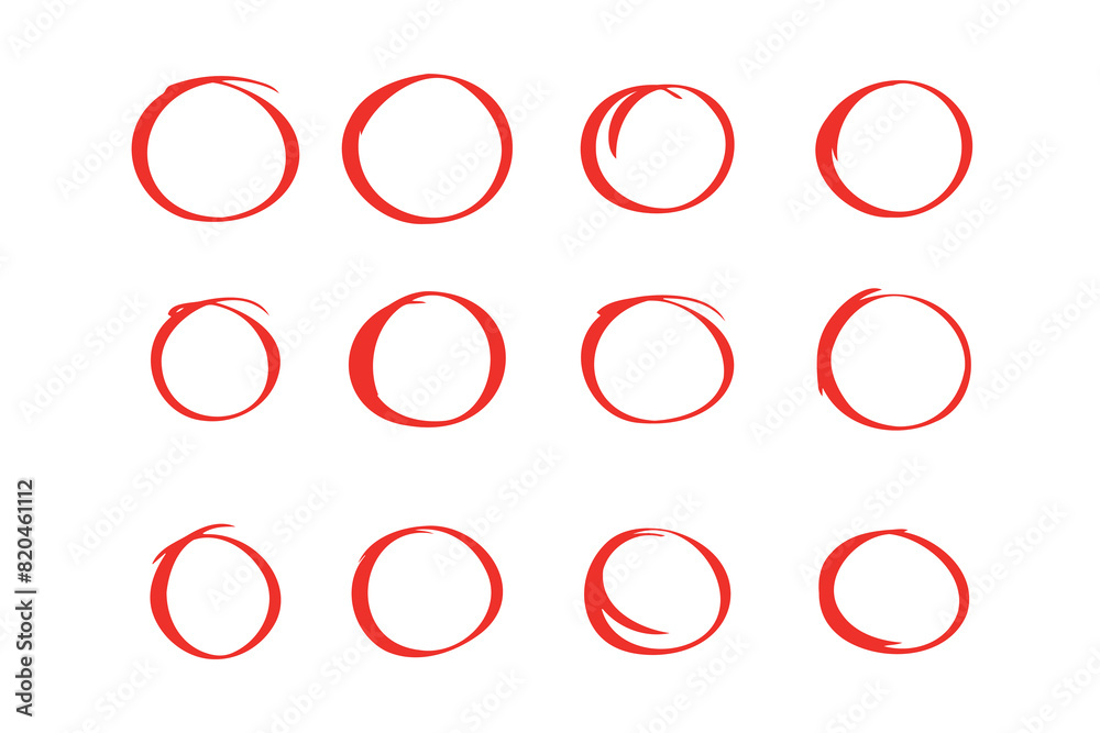 Circle hand drawn marker doodle line style for web site, text check Circle hand drawn marker doodle line style for web site, text check