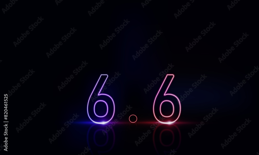 Abstract sports Light pink blue neon light 6.6 Shopping day Poster or banner with product podium scene and spotlight background.6 June sales banner .vector design Abstract sports Light pink blue neon light 6.6 Shopping day Poster or banner with product podium scene and spotlight background.6 June sales banner .vector design