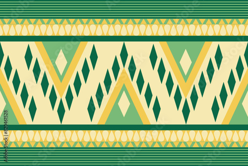 Geometric ethnic seamless pattern with motifs