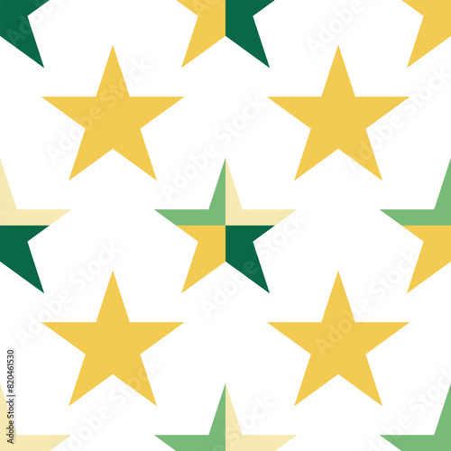 set of stars fabric geometric seamless pattern 