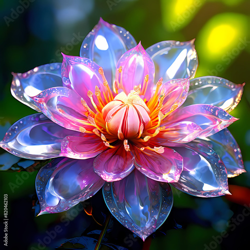 rare-exotic-flower-in-full-bloom-diamond-like-dewdrops-enhancing-its-translucent-petals-nestled-wi-56832147