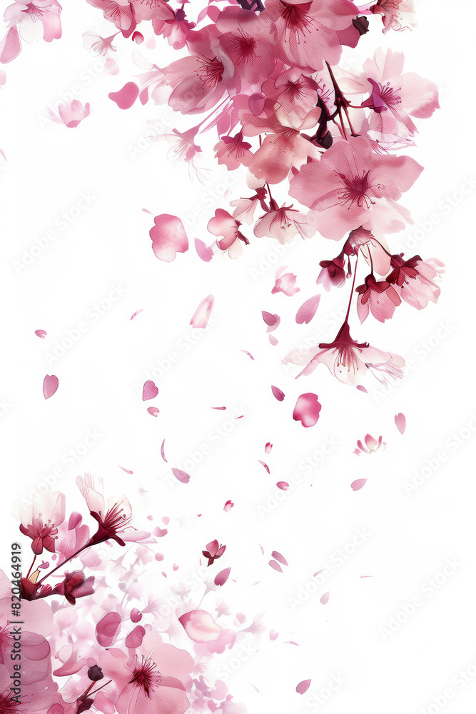 Naklejka premium A beautiful pink flower with a white background