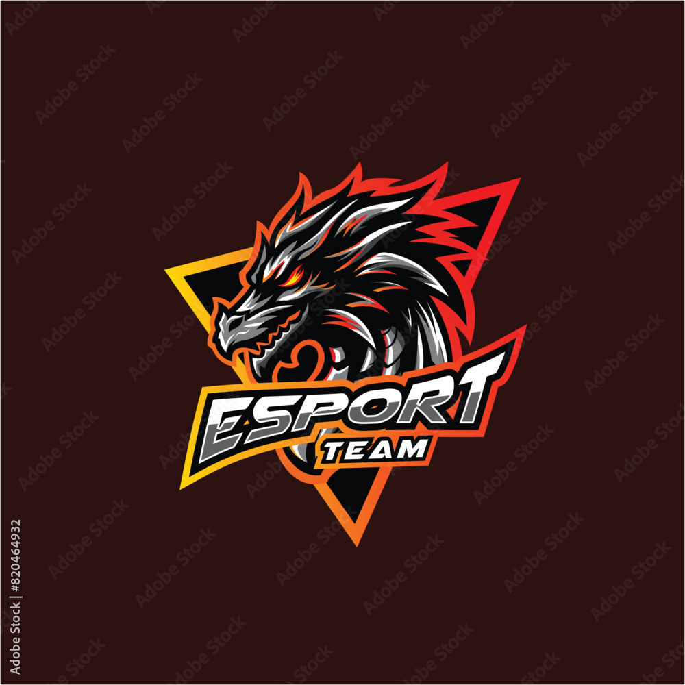 Dragon esport logo vector design template Dragon esport logo vector design template
