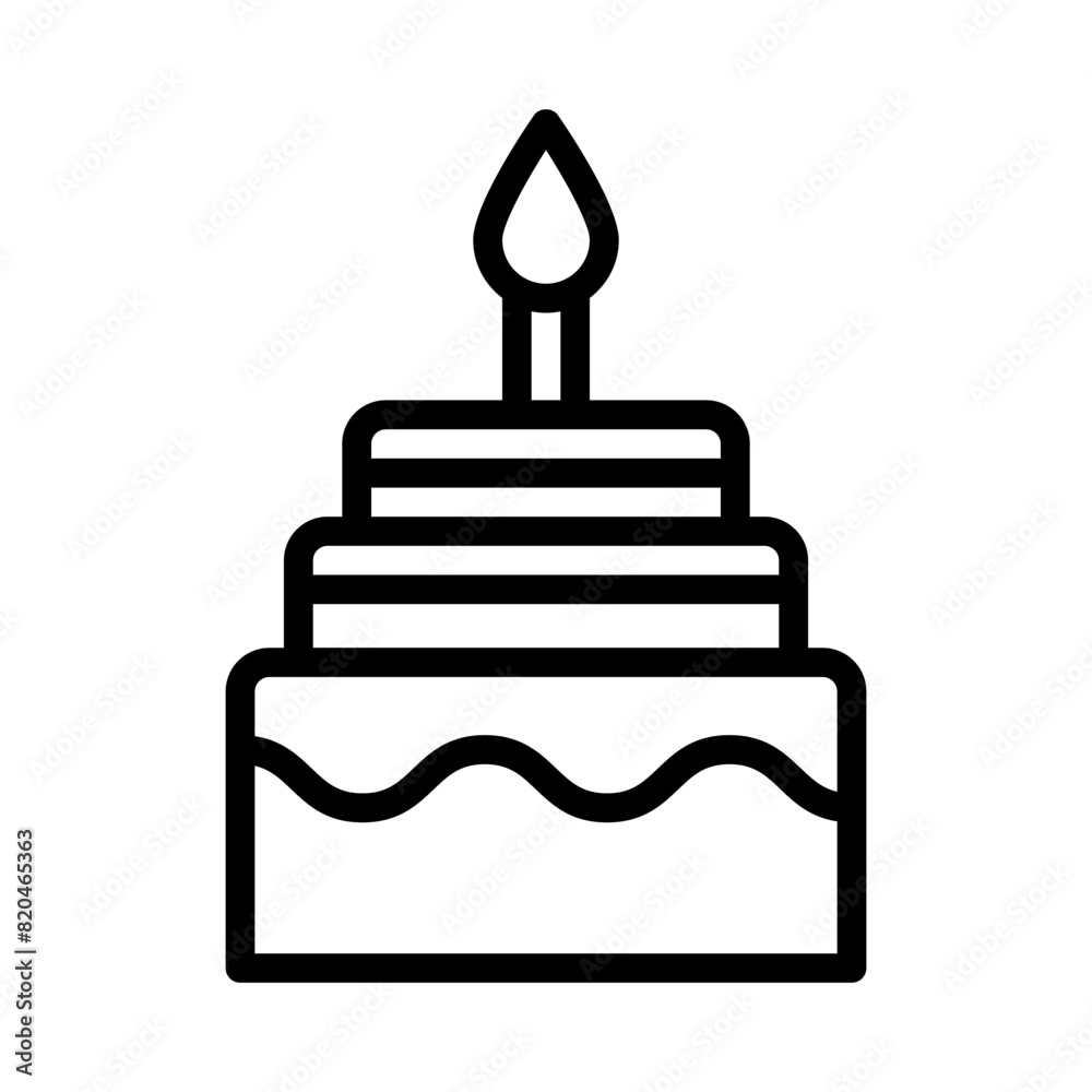 cake icon or logo illustration outline black style cake icon or logo illustration outline black style