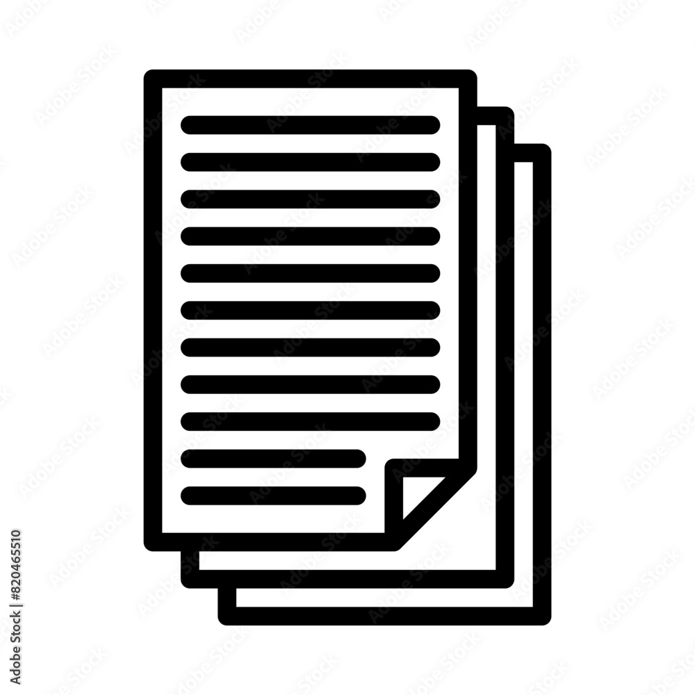 paper icon or logo illustration outline black style paper icon or logo illustration outline black style