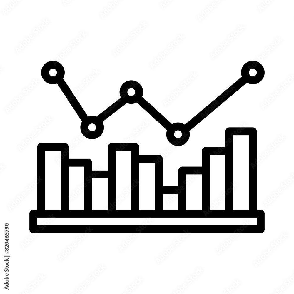 graph icon or logo illustration outline black style graph icon or logo illustration outline black style