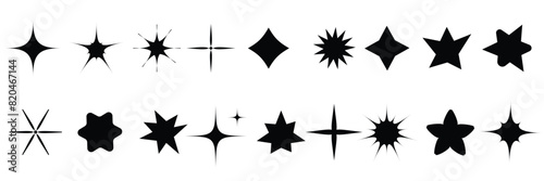 Twinkling stars.Shine icons.Sparkle star icons.Star icons. Sparkles, shining burst. Christmas vector symbols isolated. Design on white background.