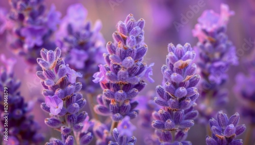Close-Up of Lavender Blooms  Zoom in on the delicate purple blooms of lavender to showcase their intricate details and vibrant color