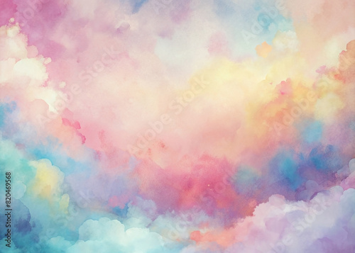 Vivid Watercolor Sky: Abstract art a colorful backdrop with a touch of fire and water elements