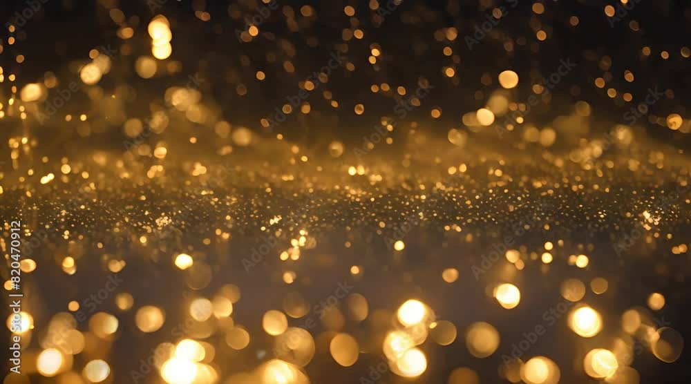 Abstract gold glitter and particle on black background. Looped animation with beautiful golden bokeh. Abstract gold glitter and particle on black background. Looped animation with beautiful golden bokeh.