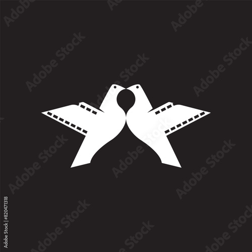 bird production film logo design icon.