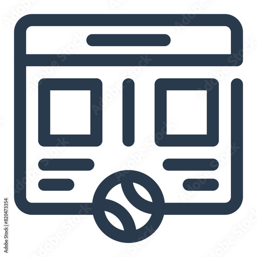 Scoreboard on Tennis Tournament Vector Icon Illustration