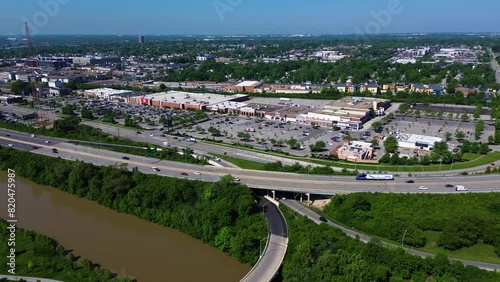 Lennox shopping mall in Columbus, Ohio.  Aerial drone. photo